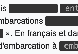 Un exemple du jeu Pédantix particulièrement difficile : la moitié des mots sont remplacés par le mot "pédalo" et rien ne fait sens